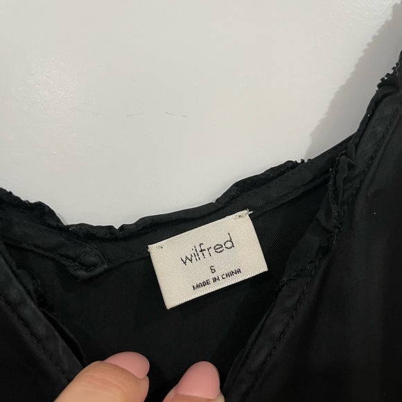 Aritzia Wilfred Mille Black Silk Dress Size 6 - Picture 4 of 5